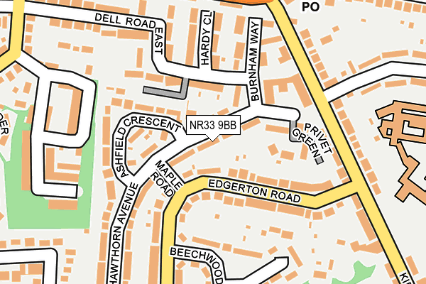 NR33 9BB map - OS OpenMap – Local (Ordnance Survey)