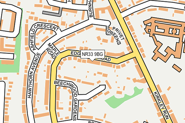 NR33 9BG map - OS OpenMap – Local (Ordnance Survey)