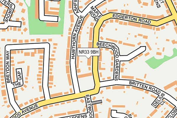 NR33 9BH map - OS OpenMap – Local (Ordnance Survey)