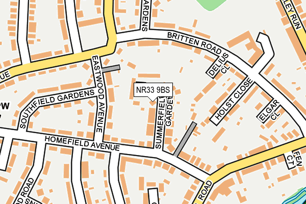 NR33 9BS map - OS OpenMap – Local (Ordnance Survey)