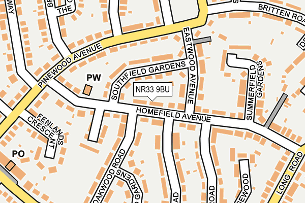 NR33 9BU map - OS OpenMap – Local (Ordnance Survey)