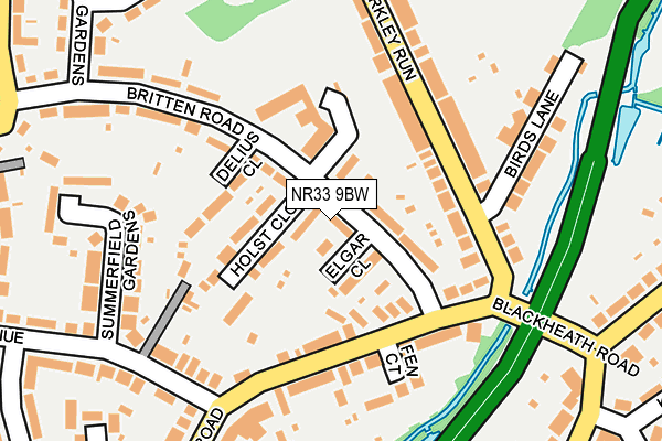 NR33 9BW map - OS OpenMap – Local (Ordnance Survey)