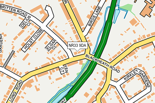 NR33 9DA map - OS OpenMap – Local (Ordnance Survey)