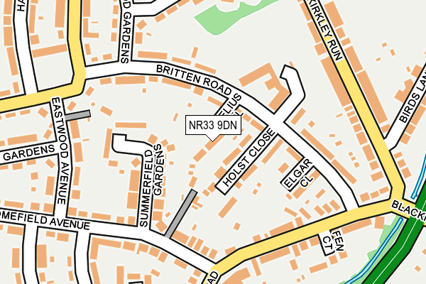 NR33 9DN map - OS OpenMap – Local (Ordnance Survey)