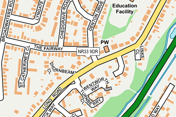 NR33 9DR map - OS OpenMap – Local (Ordnance Survey)