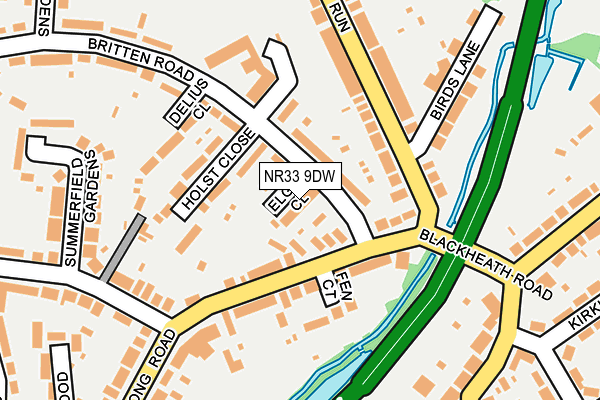 NR33 9DW map - OS OpenMap – Local (Ordnance Survey)