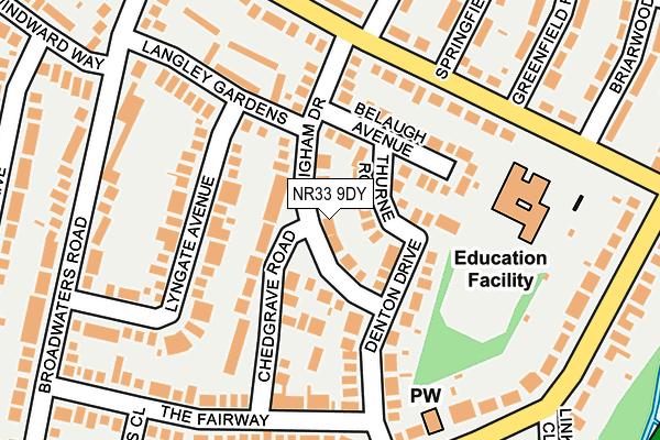 NR33 9DY map - OS OpenMap – Local (Ordnance Survey)