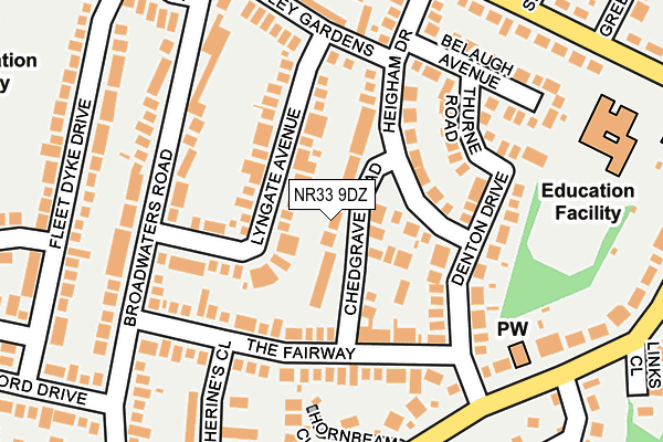 NR33 9DZ map - OS OpenMap – Local (Ordnance Survey)