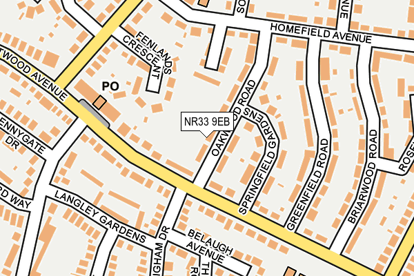 NR33 9EB map - OS OpenMap – Local (Ordnance Survey)