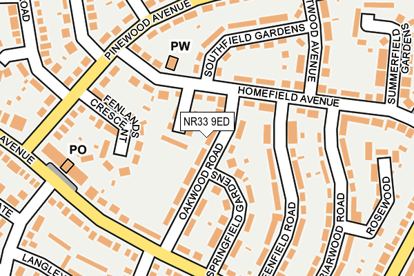 NR33 9ED map - OS OpenMap – Local (Ordnance Survey)