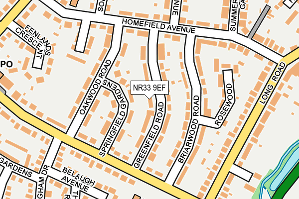 NR33 9EF map - OS OpenMap – Local (Ordnance Survey)