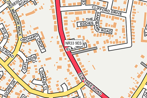 NR33 9ES map - OS OpenMap – Local (Ordnance Survey)