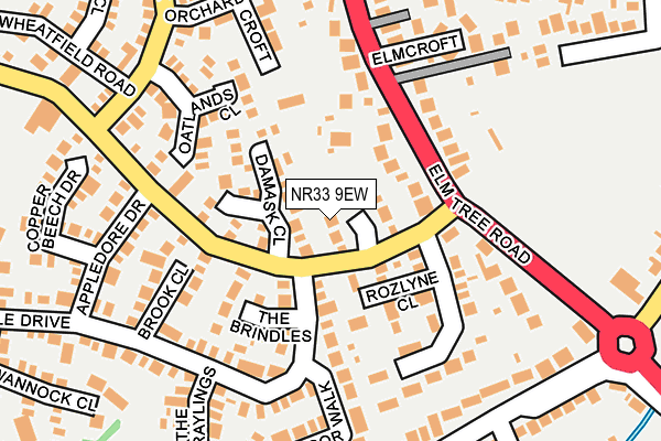 NR33 9EW map - OS OpenMap – Local (Ordnance Survey)