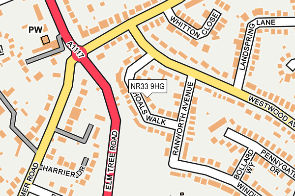 NR33 9HG map - OS OpenMap – Local (Ordnance Survey)