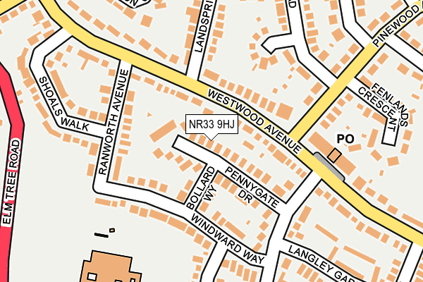 NR33 9HJ map - OS OpenMap – Local (Ordnance Survey)
