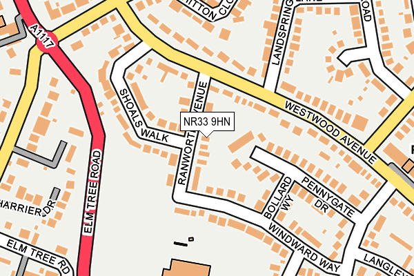 NR33 9HN map - OS OpenMap – Local (Ordnance Survey)