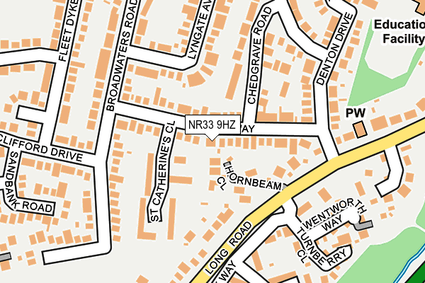 NR33 9HZ map - OS OpenMap – Local (Ordnance Survey)