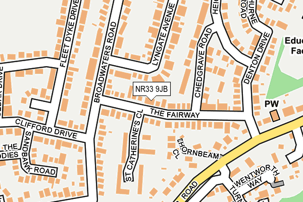 NR33 9JB map - OS OpenMap – Local (Ordnance Survey)