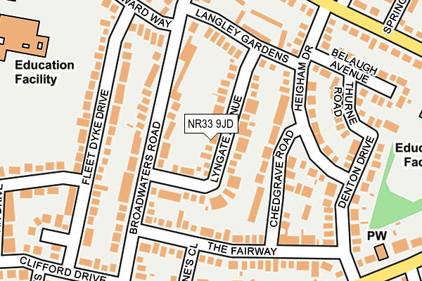 NR33 9JD map - OS OpenMap – Local (Ordnance Survey)