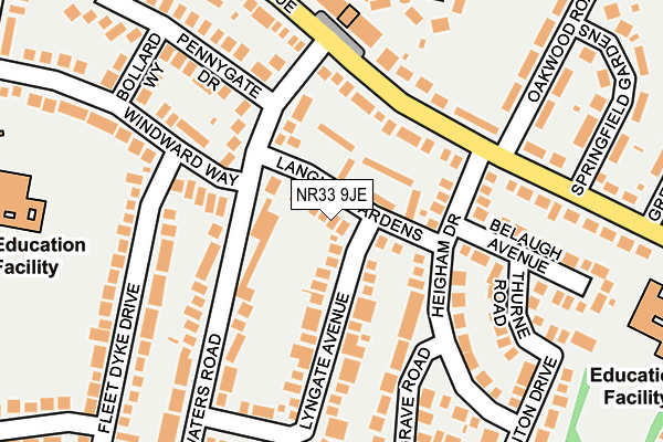NR33 9JE map - OS OpenMap – Local (Ordnance Survey)