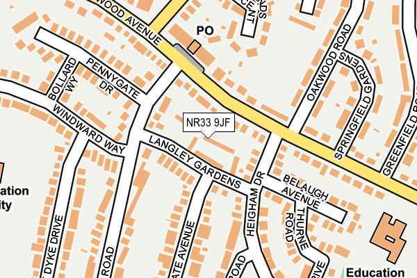 NR33 9JF map - OS OpenMap – Local (Ordnance Survey)