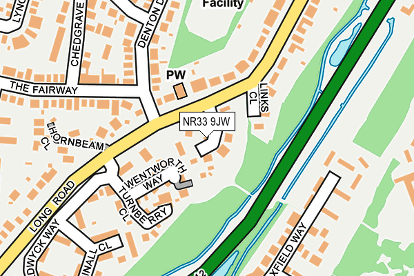 NR33 9JW map - OS OpenMap – Local (Ordnance Survey)