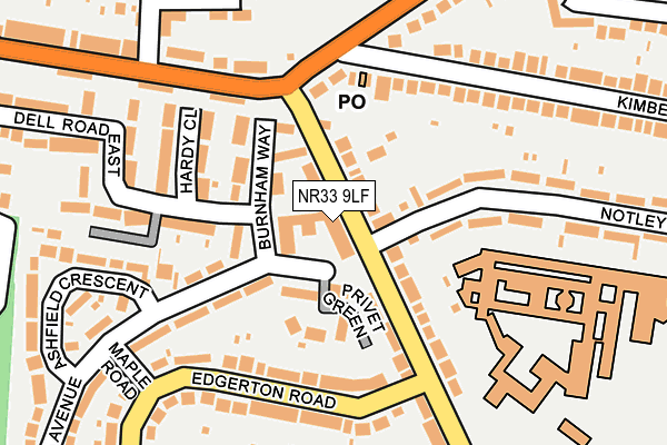 NR33 9LF map - OS OpenMap – Local (Ordnance Survey)