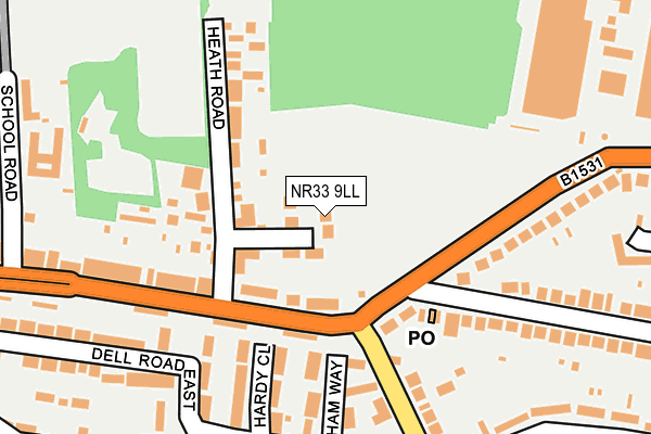 NR33 9LL map - OS OpenMap – Local (Ordnance Survey)