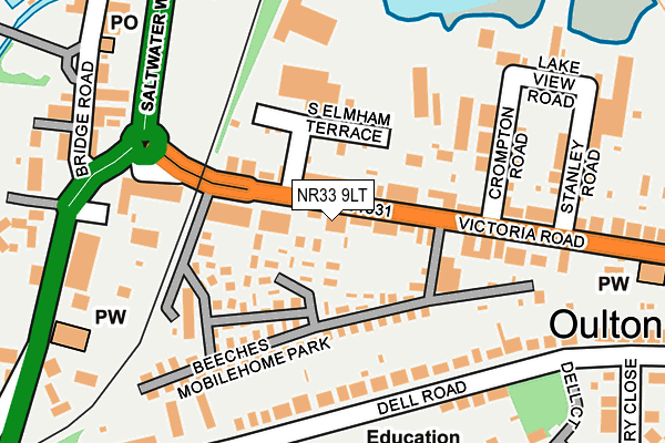 NR33 9LT map - OS OpenMap – Local (Ordnance Survey)