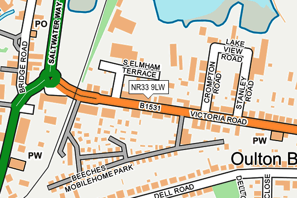 NR33 9LW map - OS OpenMap – Local (Ordnance Survey)