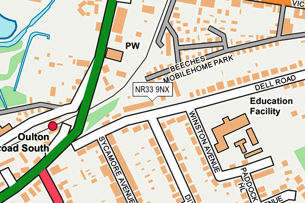 NR33 9NX map - OS OpenMap – Local (Ordnance Survey)