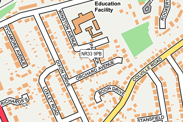 NR33 9PB map - OS OpenMap – Local (Ordnance Survey)