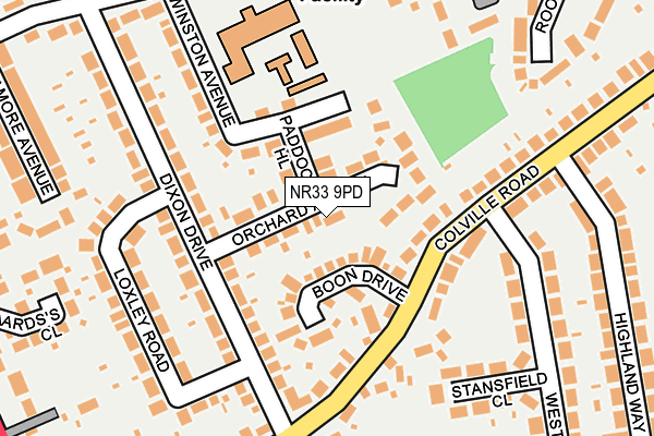 NR33 9PD map - OS OpenMap – Local (Ordnance Survey)