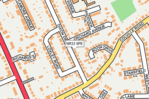 NR33 9PE map - OS OpenMap – Local (Ordnance Survey)