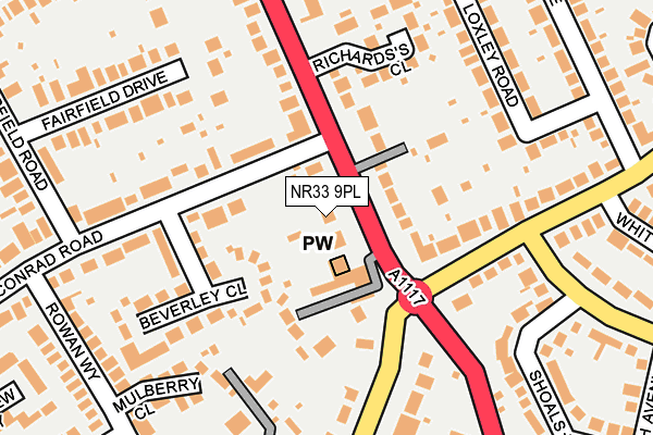 NR33 9PL map - OS OpenMap – Local (Ordnance Survey)