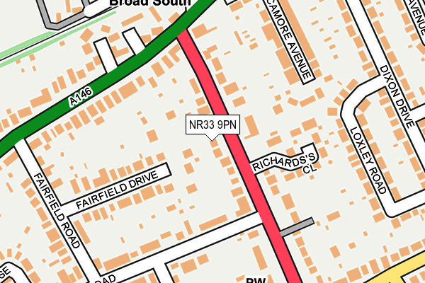 NR33 9PN map - OS OpenMap – Local (Ordnance Survey)