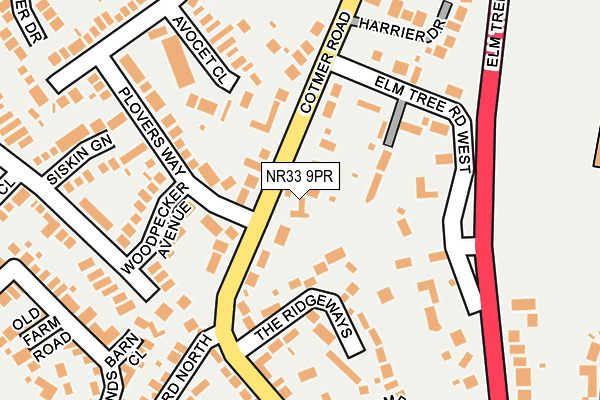 NR33 9PR map - OS OpenMap – Local (Ordnance Survey)