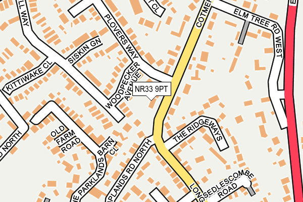 NR33 9PT map - OS OpenMap – Local (Ordnance Survey)