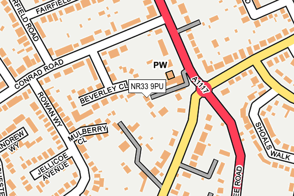 NR33 9PU map - OS OpenMap – Local (Ordnance Survey)