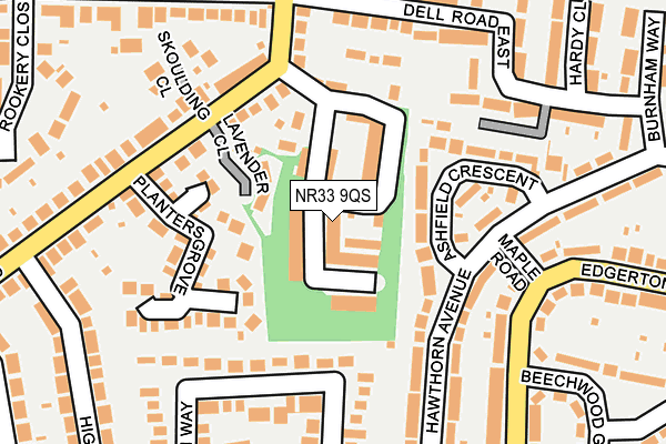 NR33 9QS map - OS OpenMap – Local (Ordnance Survey)