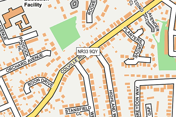 NR33 9QY map - OS OpenMap – Local (Ordnance Survey)