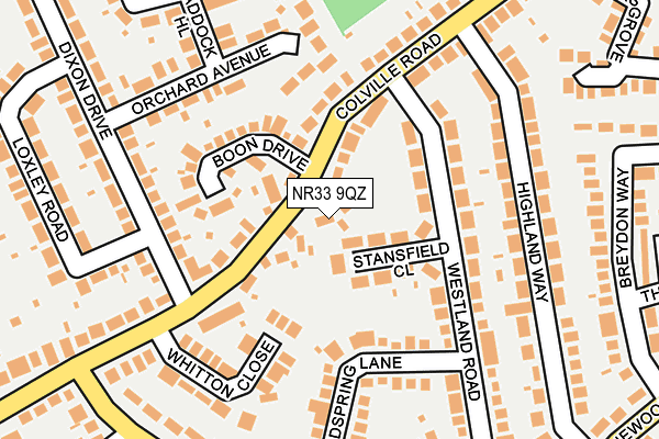 NR33 9QZ map - OS OpenMap – Local (Ordnance Survey)