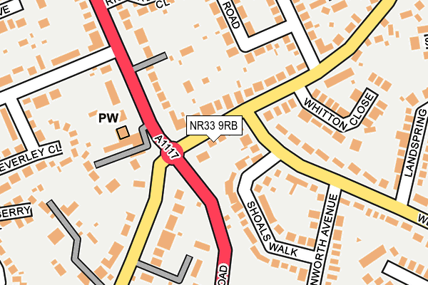 NR33 9RB map - OS OpenMap – Local (Ordnance Survey)