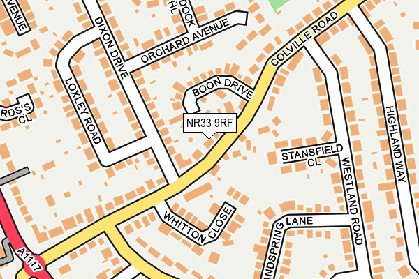 NR33 9RF map - OS OpenMap – Local (Ordnance Survey)