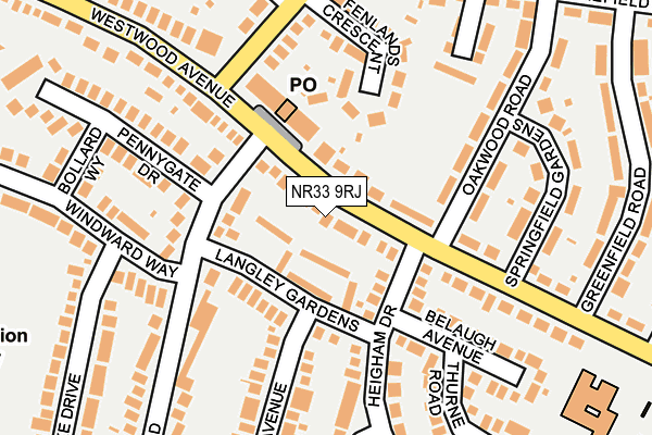 NR33 9RJ map - OS OpenMap – Local (Ordnance Survey)