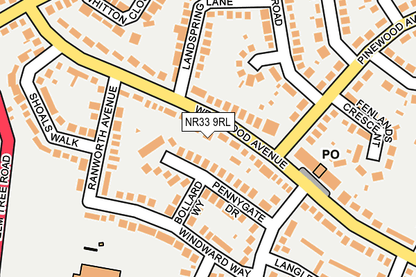 NR33 9RL map - OS OpenMap – Local (Ordnance Survey)
