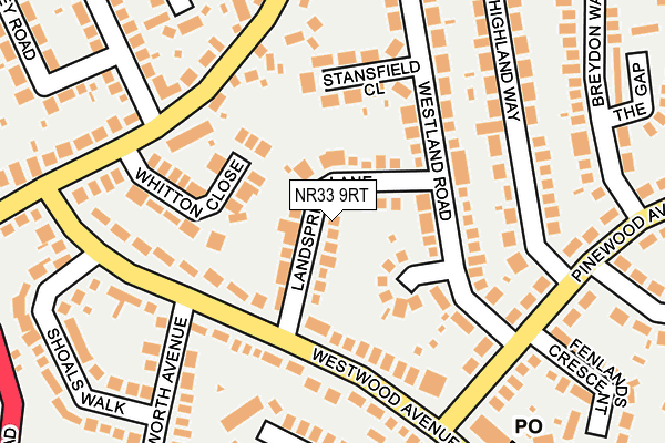 NR33 9RT map - OS OpenMap – Local (Ordnance Survey)