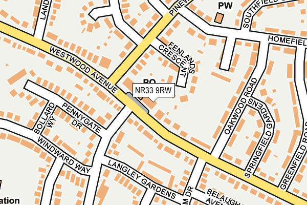 NR33 9RW map - OS OpenMap – Local (Ordnance Survey)