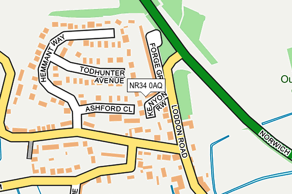NR34 0AQ map - OS OpenMap – Local (Ordnance Survey)