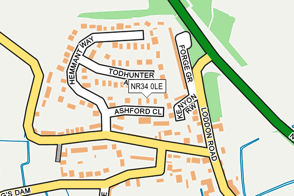 NR34 0LE map - OS OpenMap – Local (Ordnance Survey)
